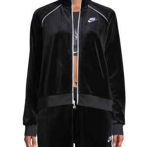 Nike Women's Black Full Zip Velour Track Jacket Size Small